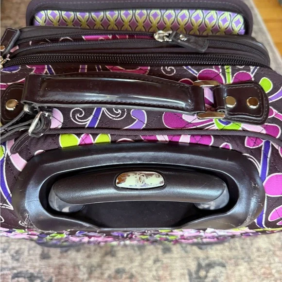 Vera Bradley Retired "Purple Punch" Purple Floral Suitcase - Purple, Brown - Picture 10 of 16